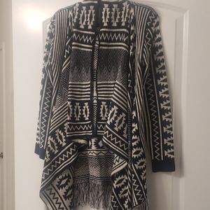 Navy & White Cardigan Sweater